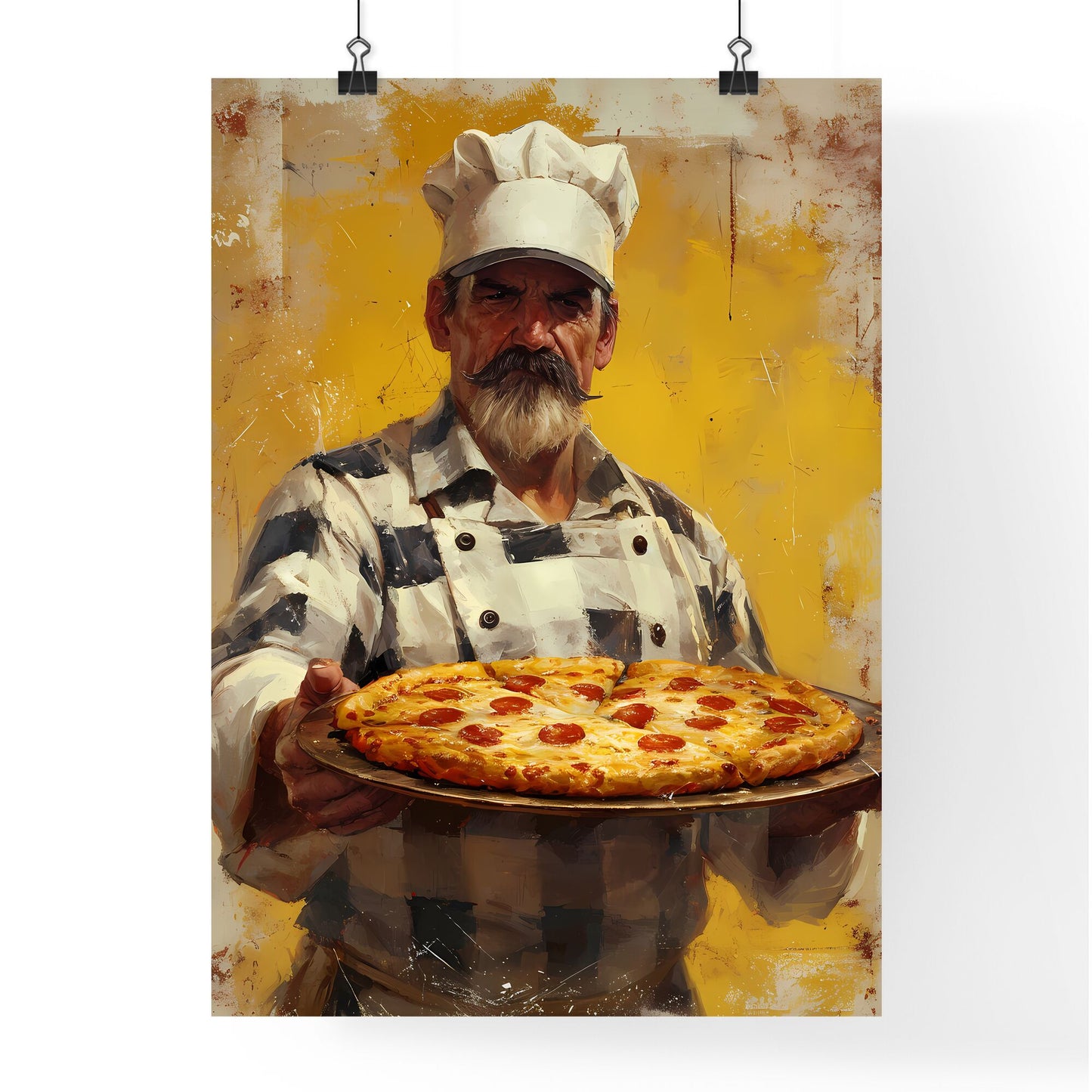 Pizza chef - Art print of a man holding a pizza Default Title