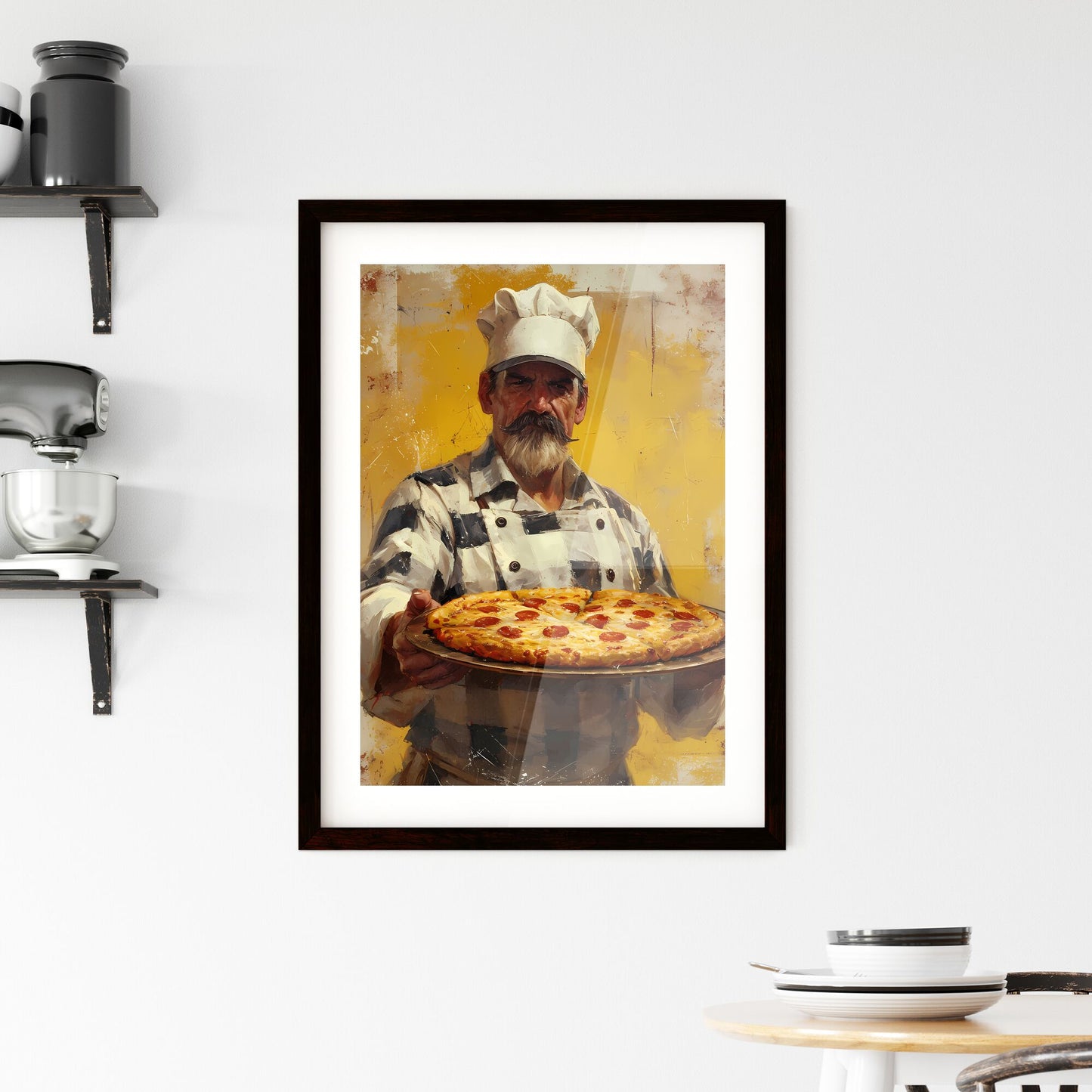 Pizza chef - Art print of a man holding a pizza Default Title