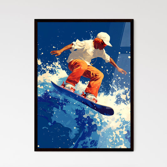 Snowboard snowboarding vail colorado snow flat design - Art print of a man on a snowboard Default Title