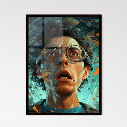 Emotions on a rollercoaster? - Art print of a man with glasses looking up Default Title