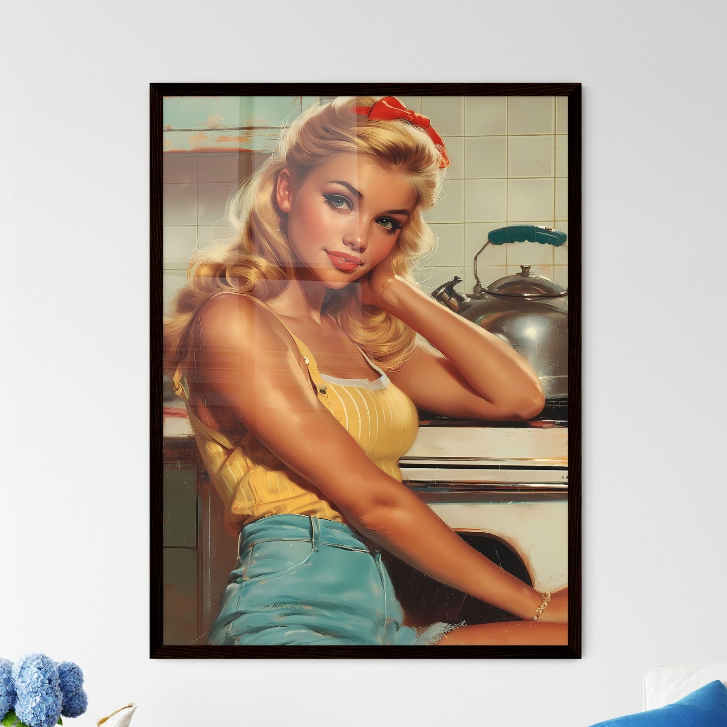 Pin up artwork for detergent ad - Art print  - Framed Art Print