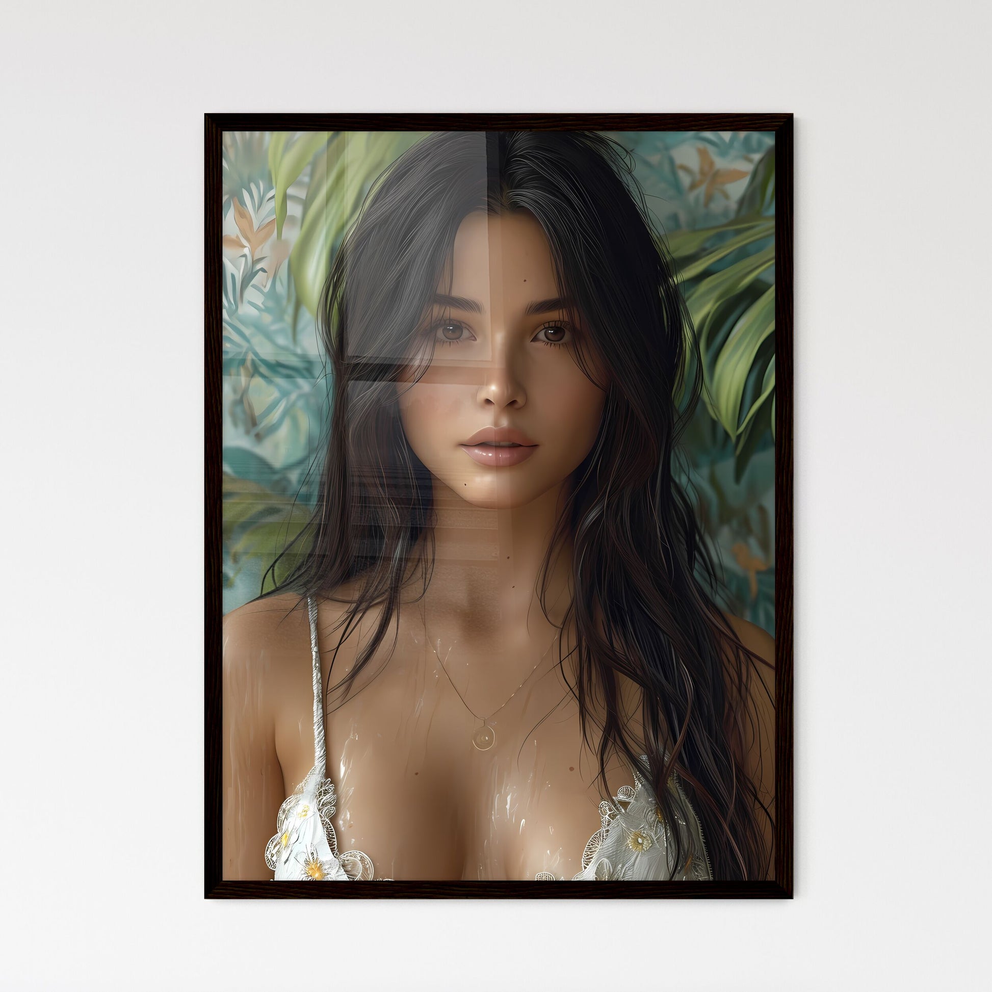 A modern pin up girl - Art print of a woman  - Framed Art Print