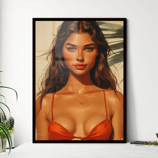 Poster of a pin up with white background - A - Framed Art Print