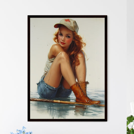 Deep Sea fisherman Rachel Welch - Art print  - Framed Art Print