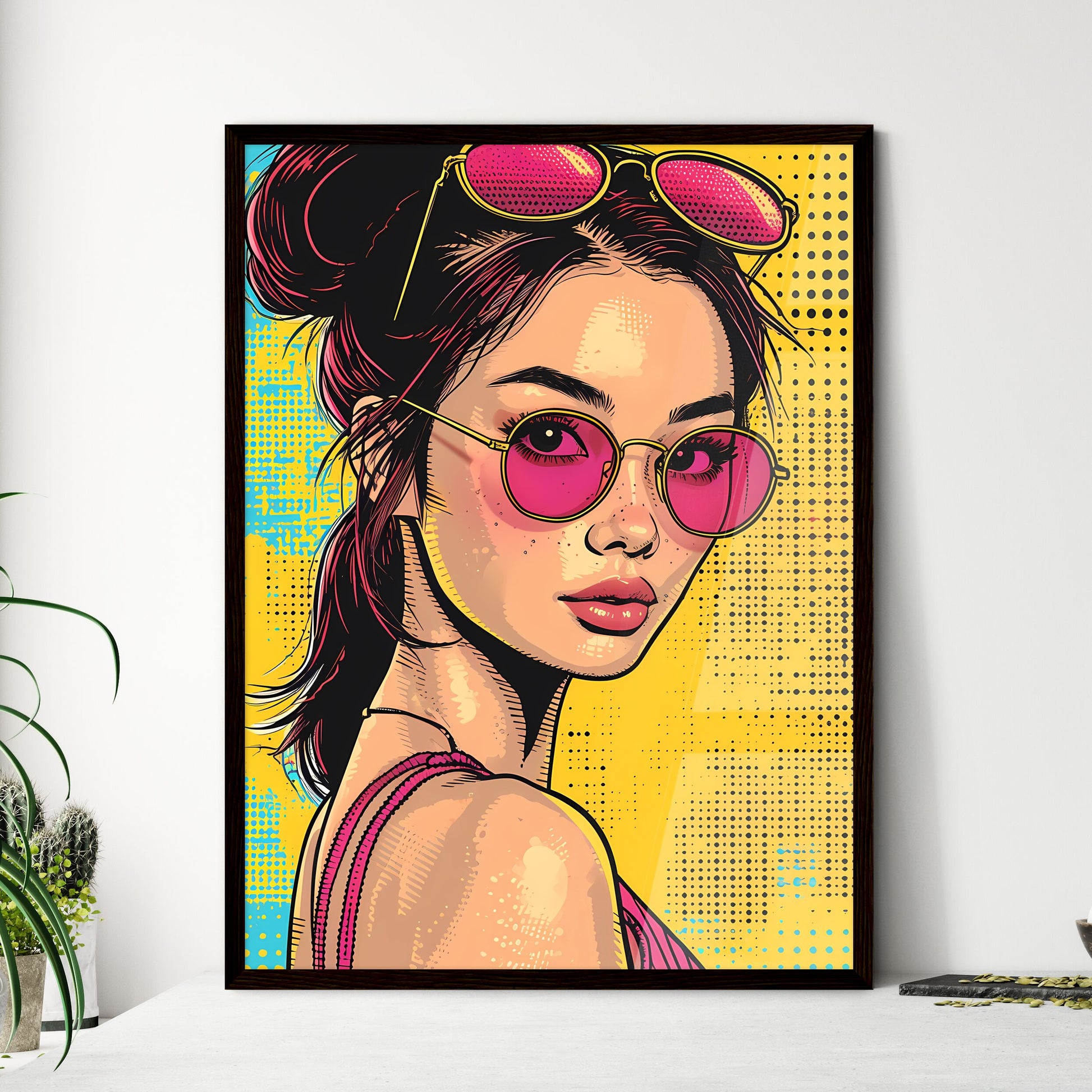 LOVE isolated - Art print of a woman wearing pink sunglasses Default Title