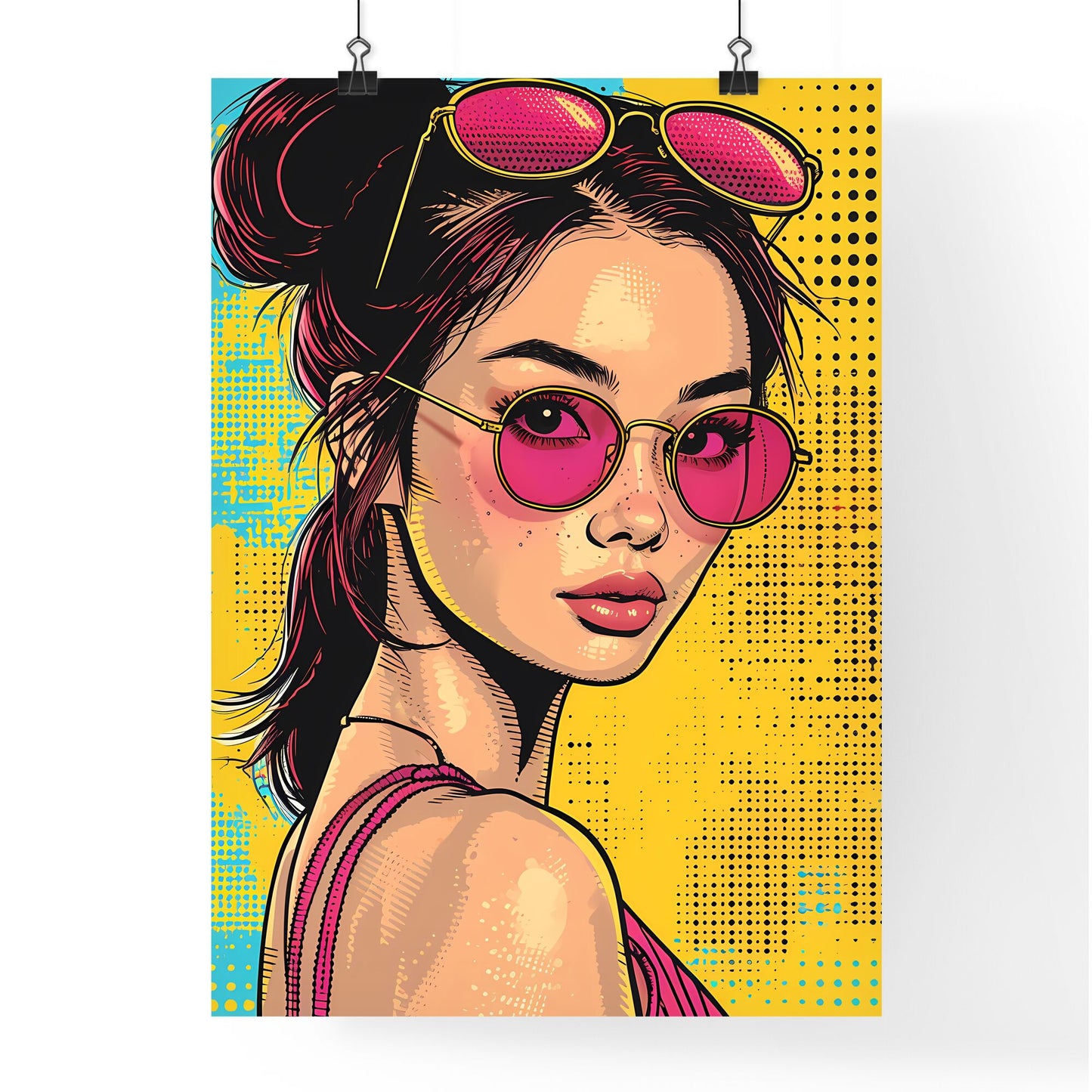 LOVE isolated - Art print of a woman wearing pink sunglasses Default Title