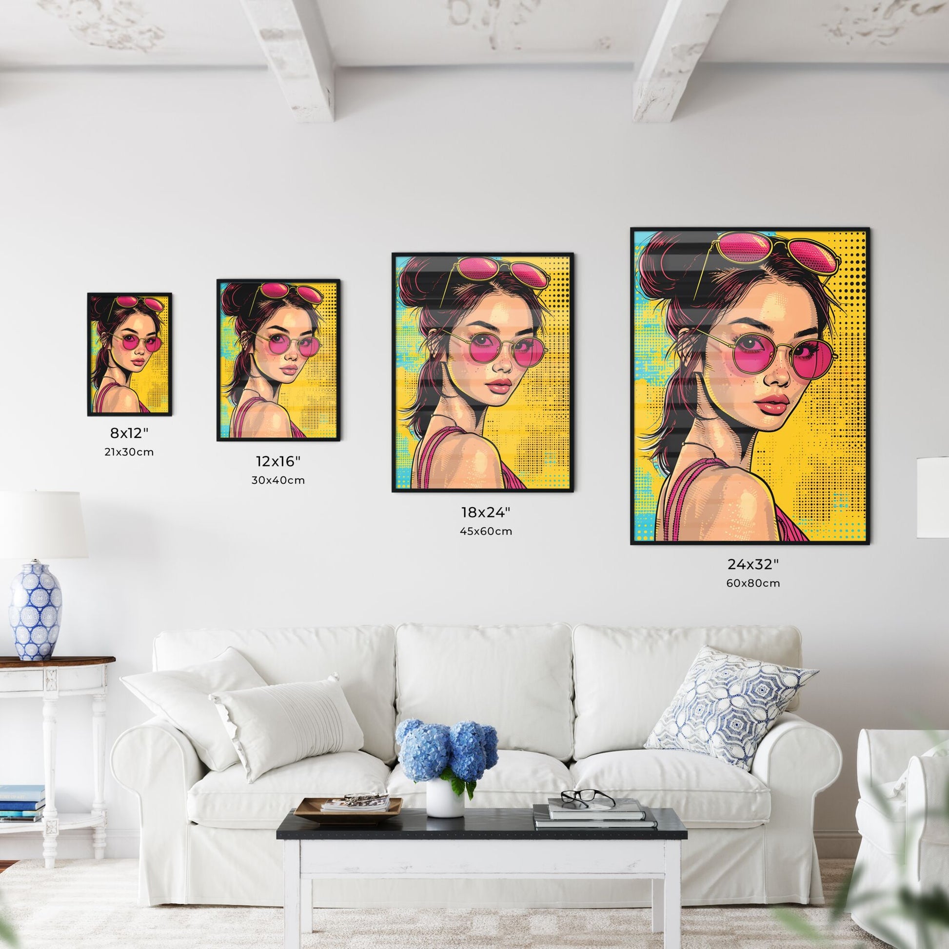 LOVE isolated - Art print of a woman wearing pink sunglasses Default Title