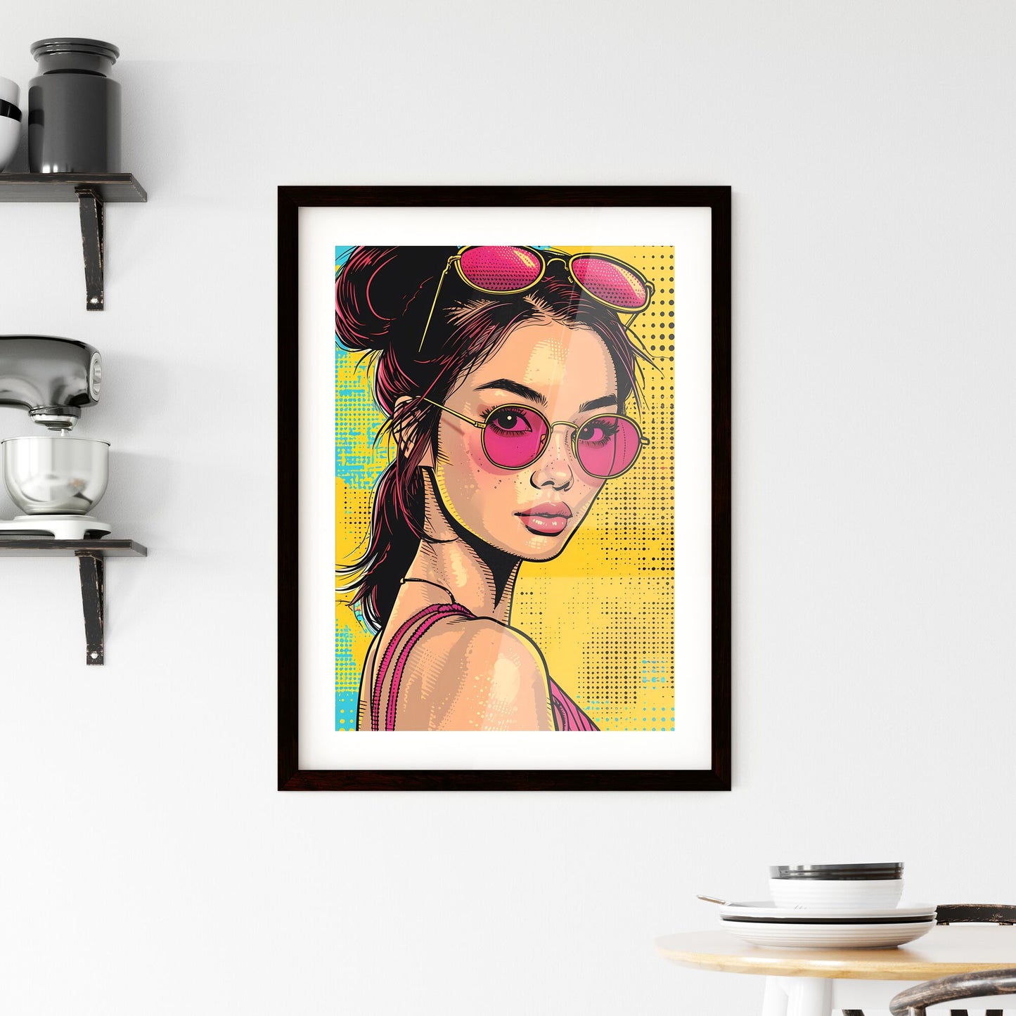 LOVE isolated - Art print of a woman wearing pink sunglasses Default Title