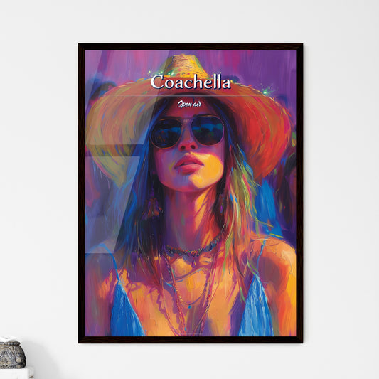 Coachella - Art print of a woman wearing a hat and sunglasses Default Title
