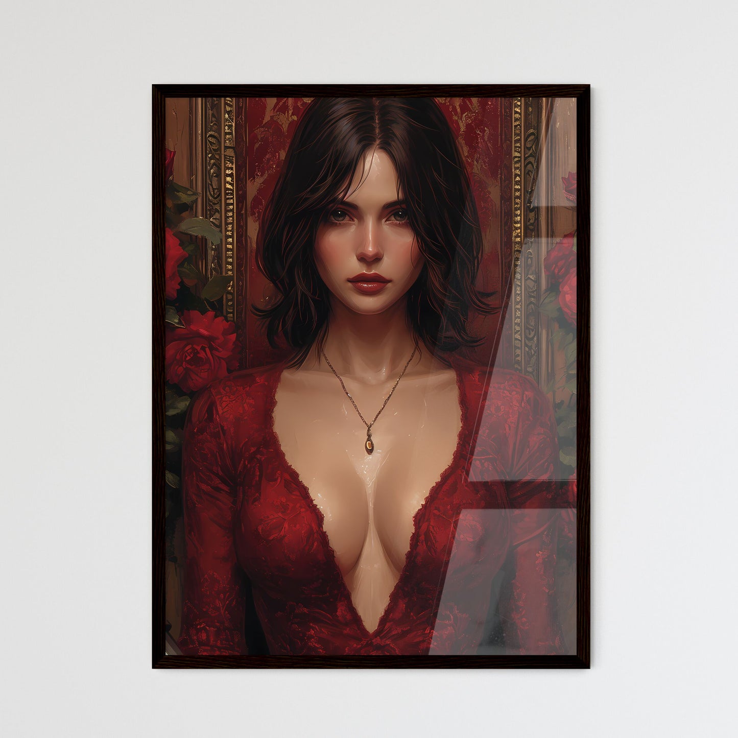 Uncommon pin up girl illustration - Art prin - Framed Art Print