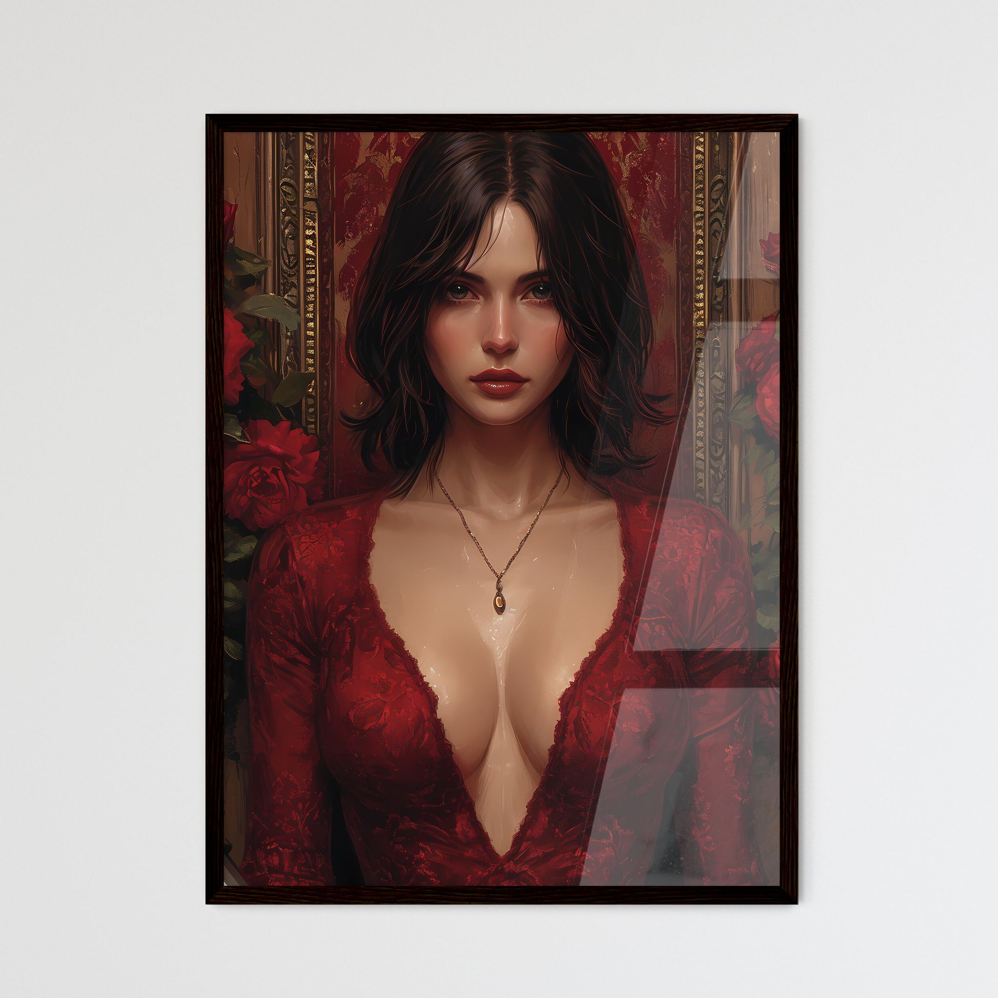 Uncommon pin up girl illustration - Art prin - Framed Art Print