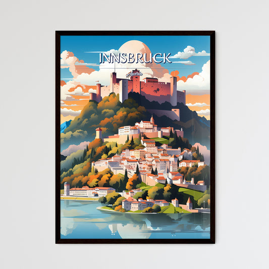 Innsbruck, Austria - Art print of a castle on a hill Framed Art