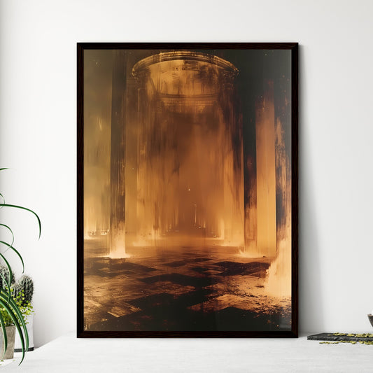 Ancient Israelites at the old ancient prehistoric temple of Solomon - Art print of a smoke coming out of a building Default Title