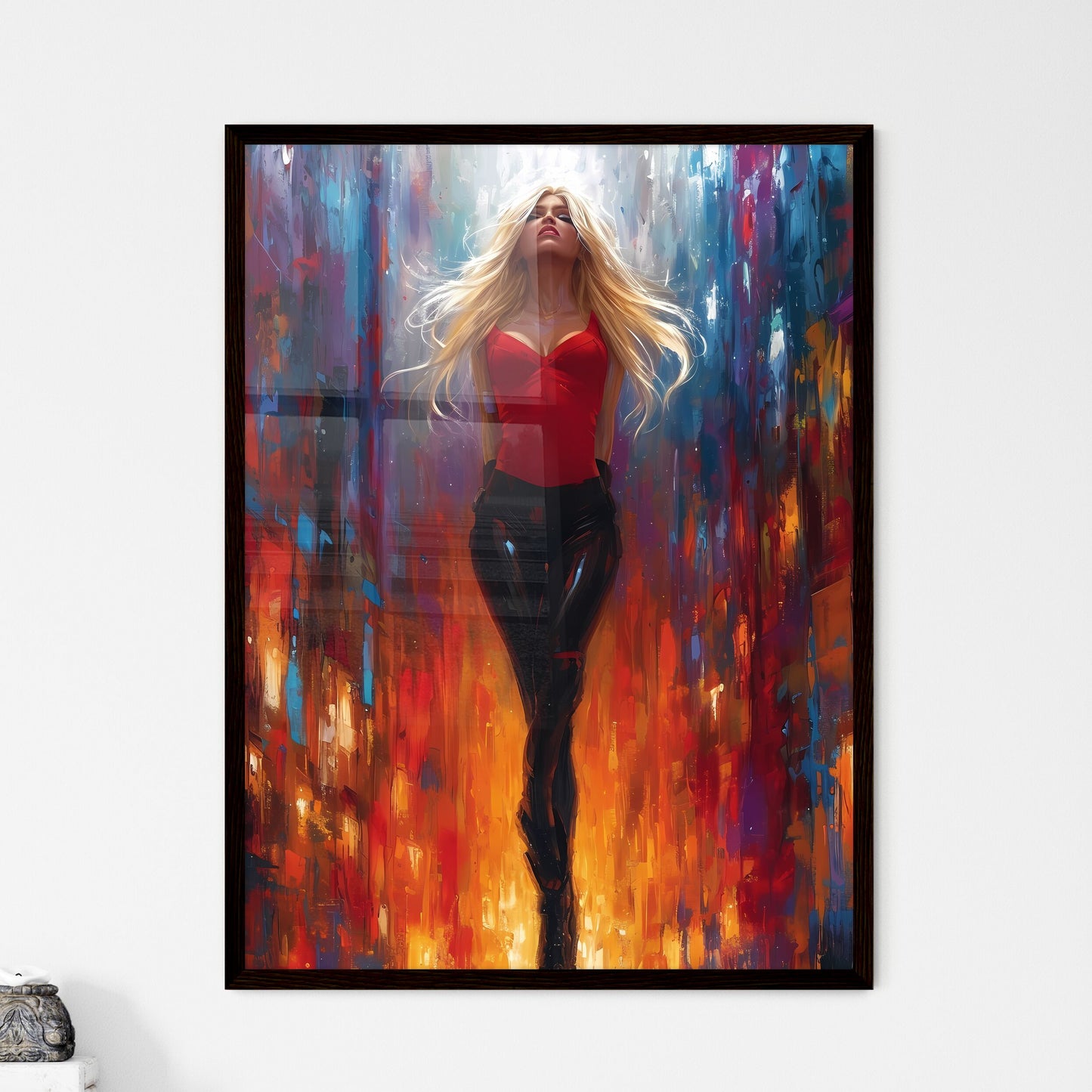 Poster of a pin up with white background - A - Framed Art Print