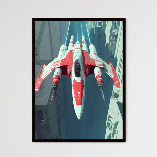 One illustration shows a ski race in the sno - Framed Art Print