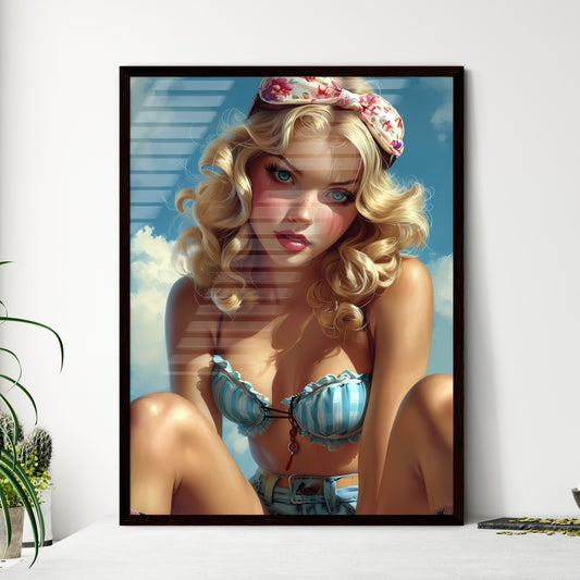 A modern pin up girl - Art print of a woman  - Framed Art Print