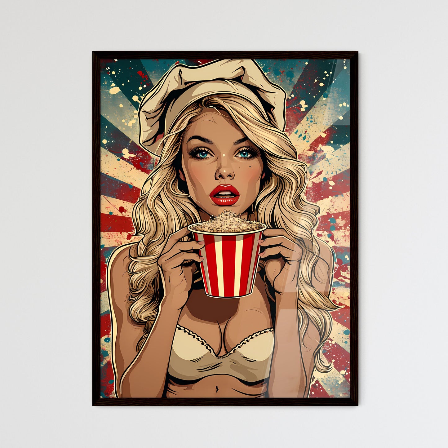 A super morbidly obese immobile woman chef - - Framed Art Print