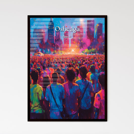 Osheaga - Art print of a large crowd of people looking at a large city Default Title