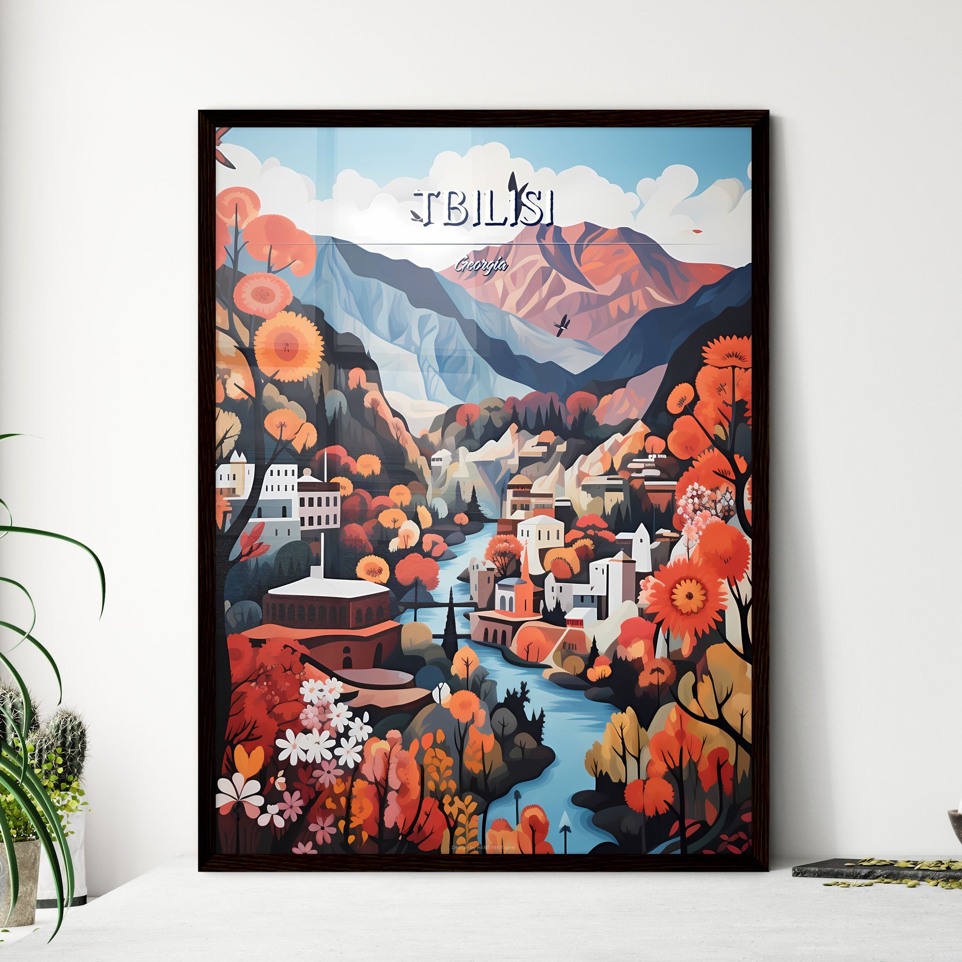 Tbilisi, Georgia - Art print of a close up of a stone Framed Art