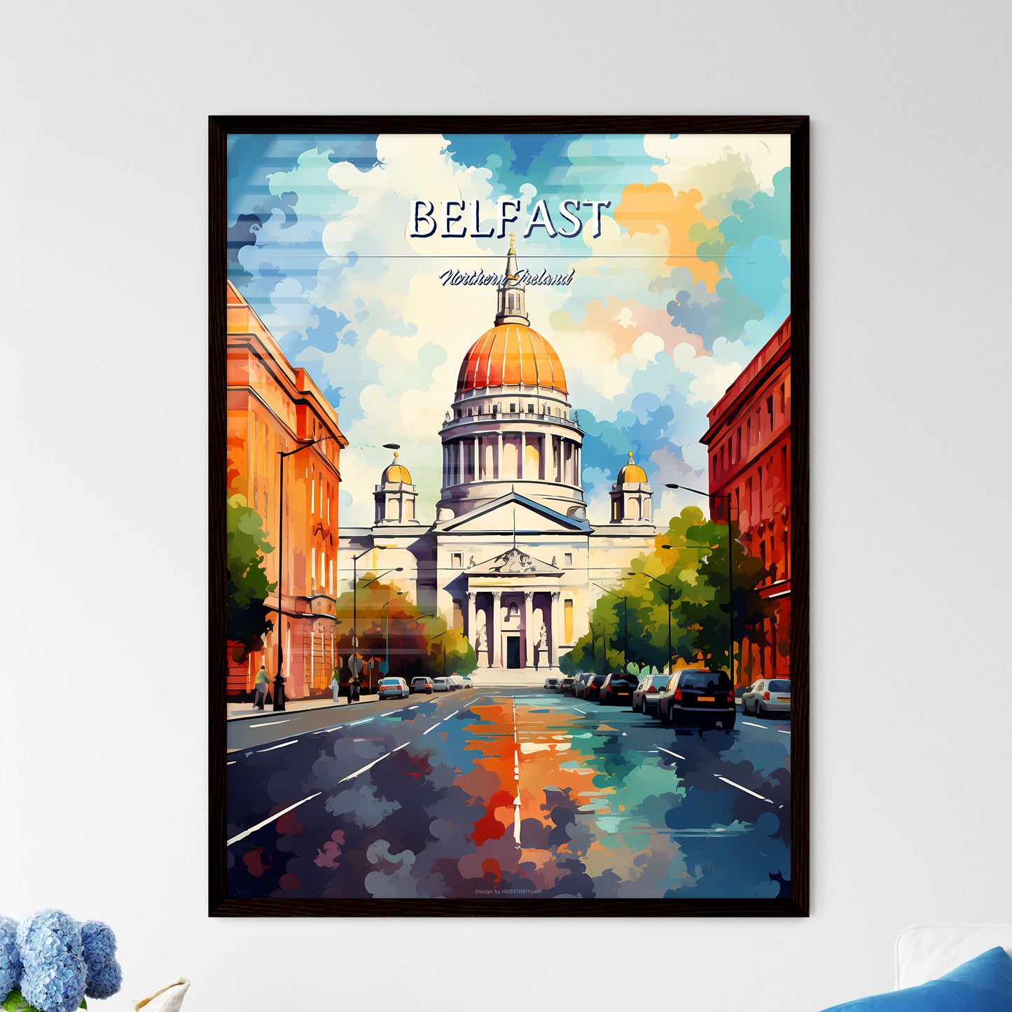 Belfast, Northern Ireland - Art print of a large billboard in a desert Framed Art