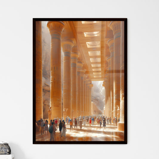 Ancient Israelites at the old ancient prehistoric temple of Solomon - Art print of a woman in a blue garment Framed Art