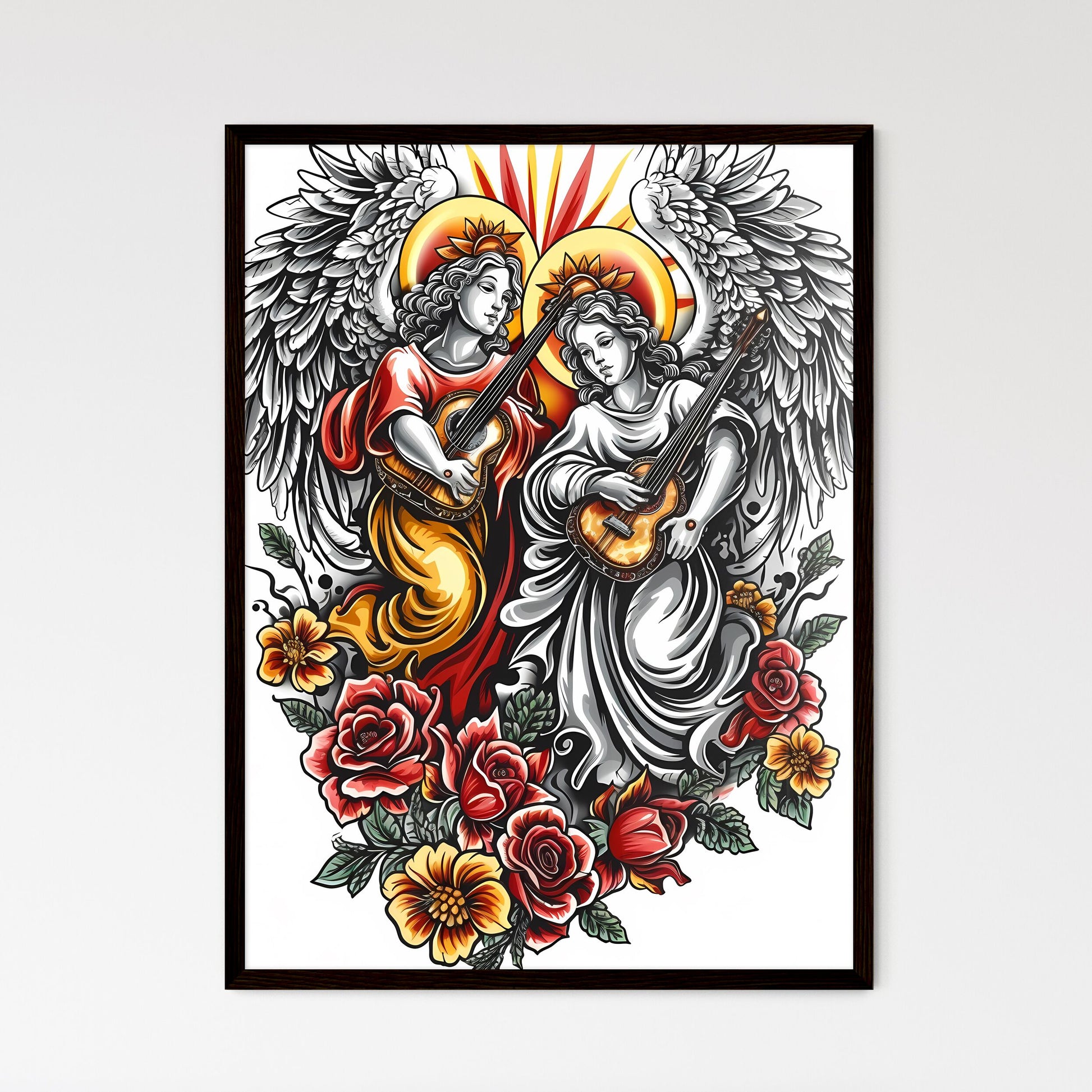 Angels in heaven - Framed Art Print