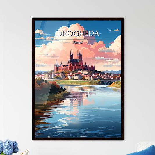 Drogheda, Ireland - Art print of a painting of a city Framed Art