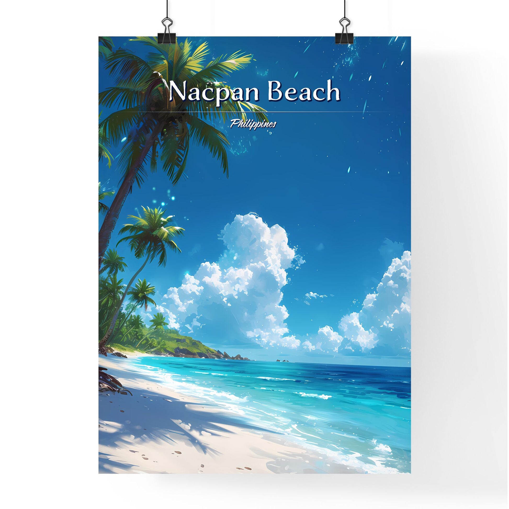 Nacpan Beach, Philippines - Art print of a painting of a vineyard Default Title
