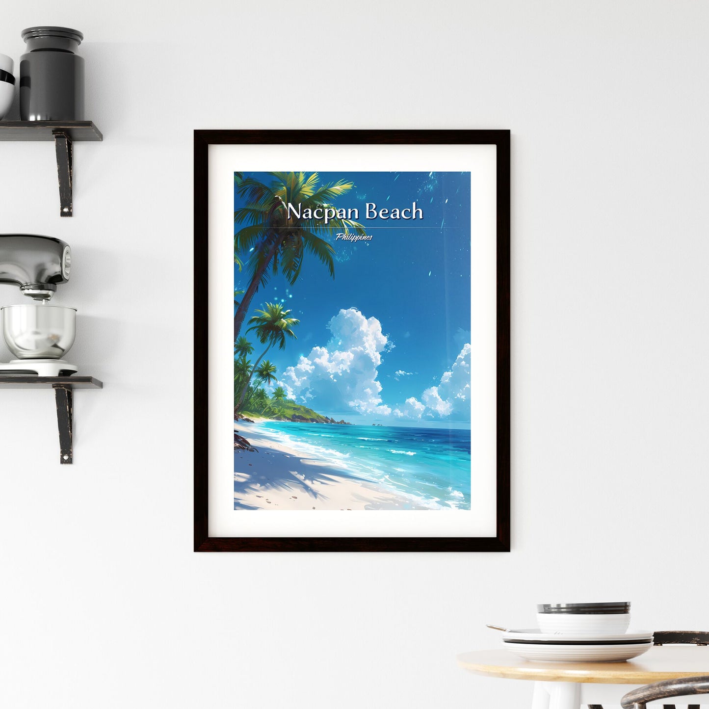 Nacpan Beach, Philippines - Art print of a painting of a vineyard Default Title