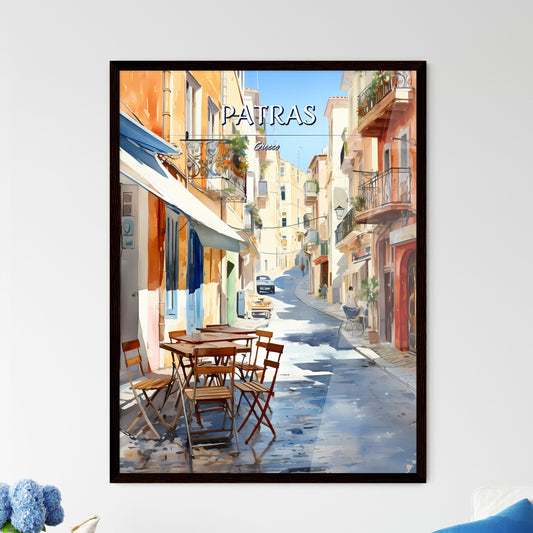 Patras, Greece - Art print of a view of a town from a balcony overlooking a body of water Framed Art