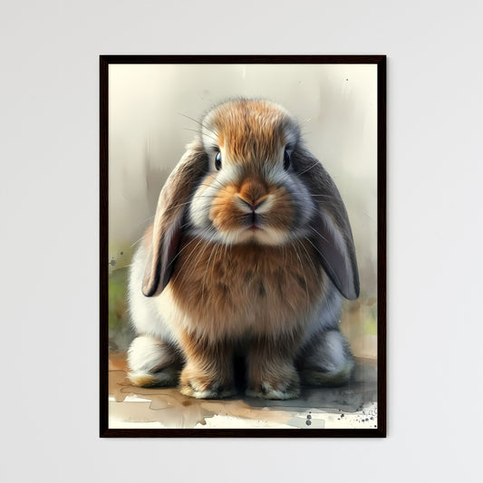 A cute fluffy bunny, watercolor, white background - Art print of a pink and purple striped object Default Title