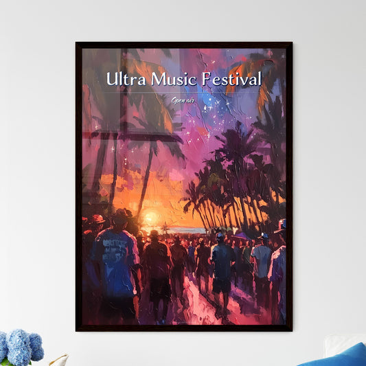 Ultra Music Festival - Art print of a pink smiley face on a wall Default Title