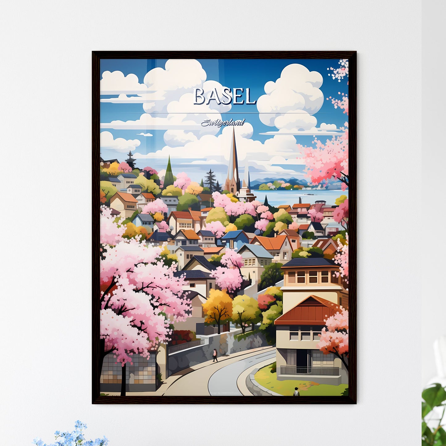 Basel, Switzerland - Art print of a group of mannequins wearing garments Framed Art