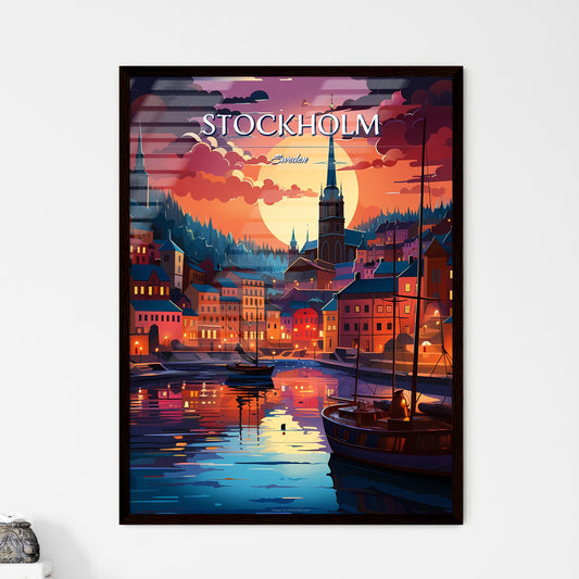 Stockholm, Sweden, - Art print of a woman sitting on a plane Framed Art