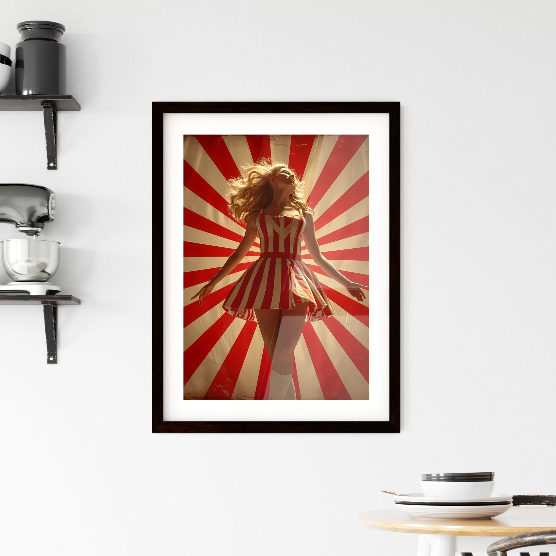 Vintage poster design - Art print of a woman in a garment and hat posing for a picture Default Title