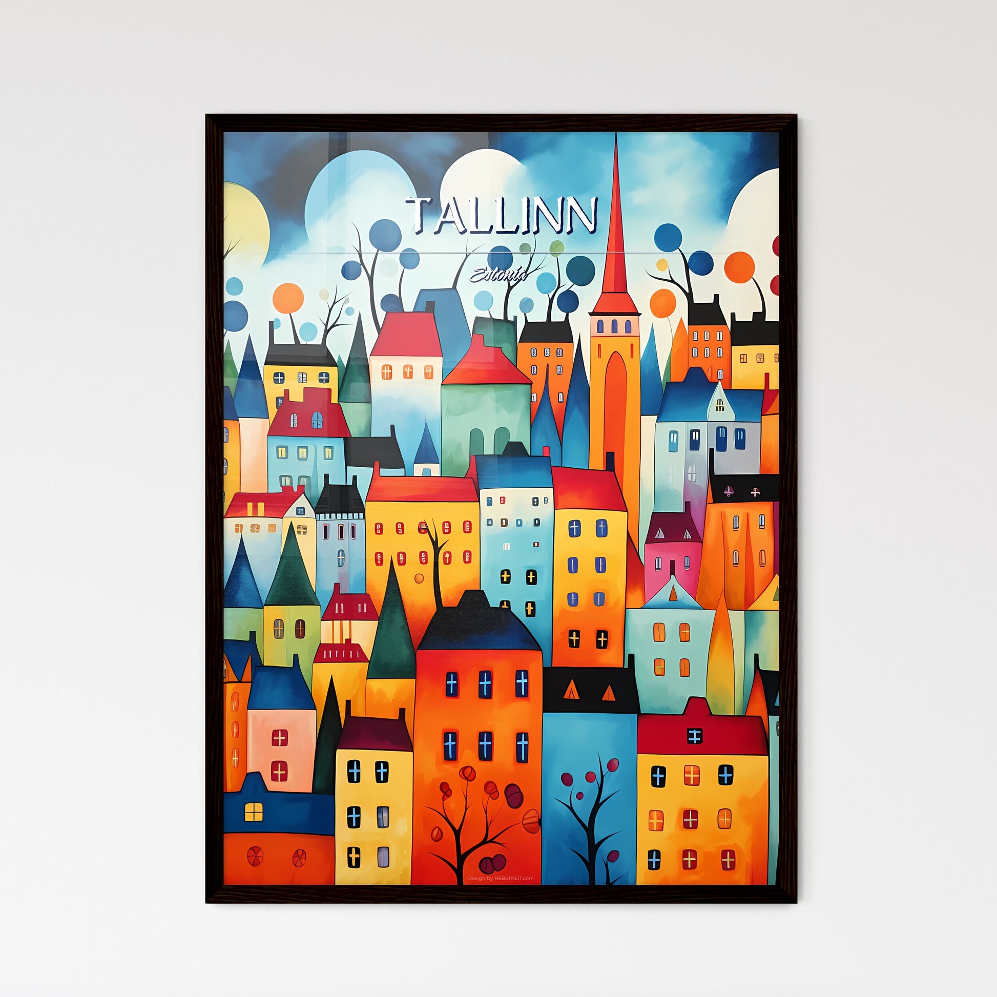 Tallinn, Estonia - Art print of a snowy alley between buildings Framed Art