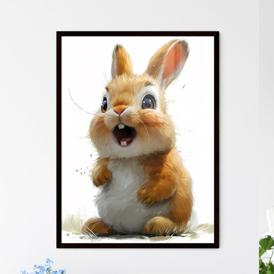 A cute fluffy bunny, watercolor, white background - Art print of a beach with trees and water Default Title
