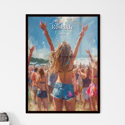 Roskilde - Art print of a landscape of a town with a body of water and mountains Default Title