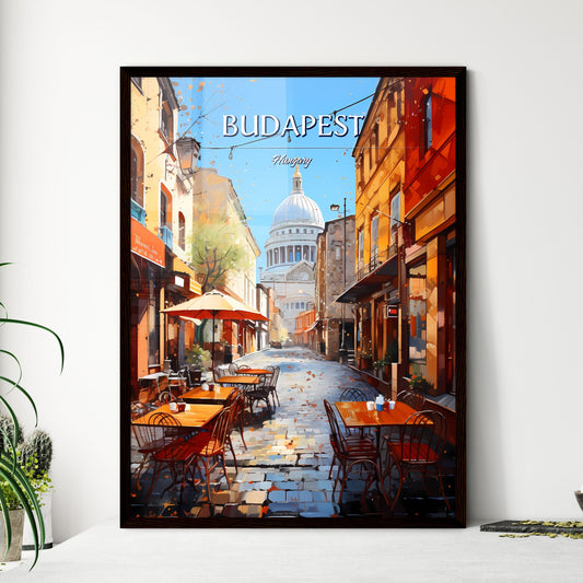 Budapest, Hungary - Art print of a lake surrounded by mountains Framed Art