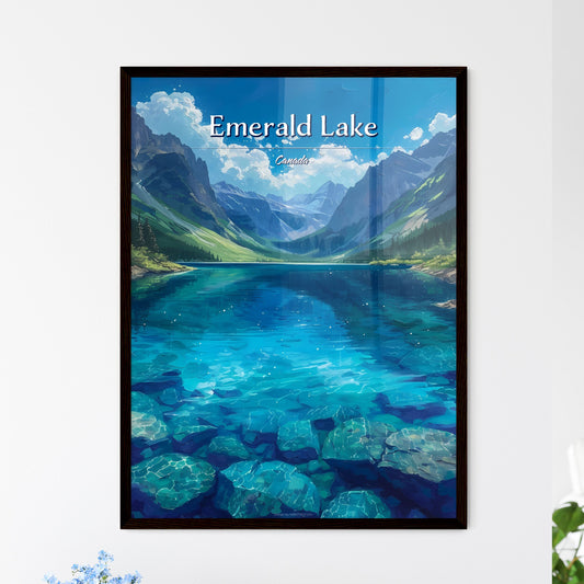 Emerald Lake, Canada - Art print of two chairs on a cliff overlooking a beach Default Title