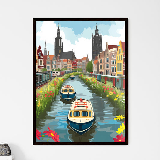 Craft an illustration of Nijmegen - Art print of a colorful hills with lights on it Framed Art
