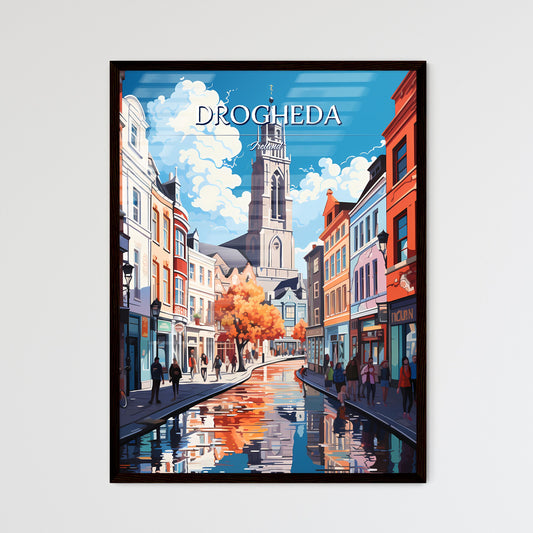 Drogheda, Ireland - Art print of a building with a colorful tiled walkway Framed Art