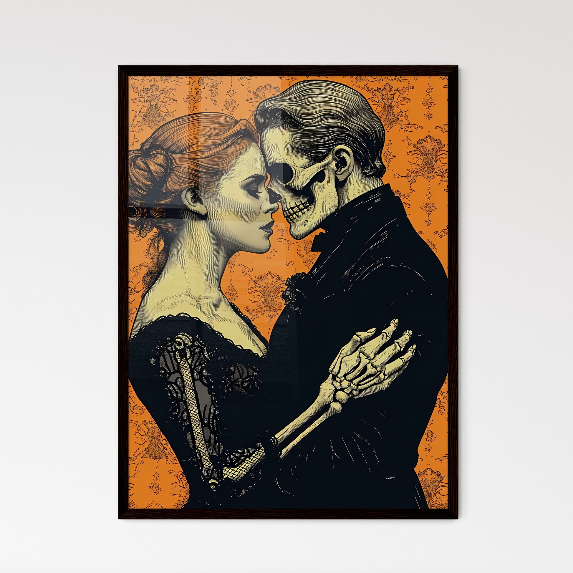 A skeleton slow dances - Art print of a pain - Framed Art Print