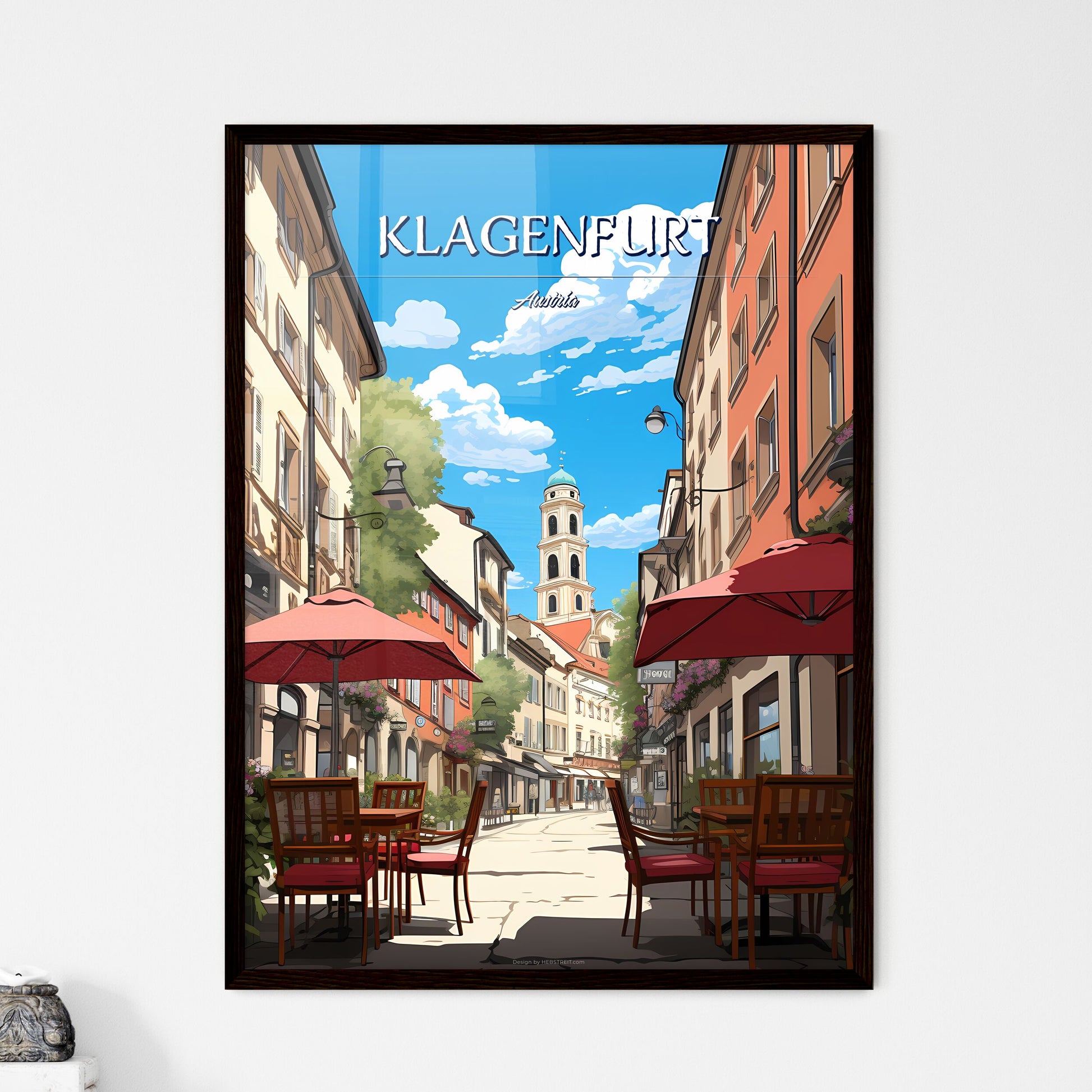 Klagenfurt, Austria - Art print of a sandy area with the sun shining Framed Art