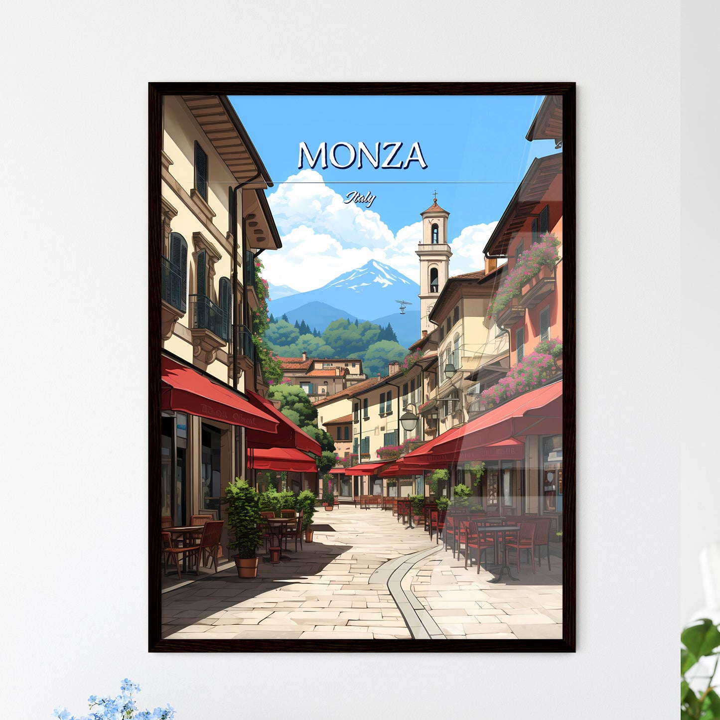 Monza, Italy - Art print of a group of people holding swords in front of a stained glass window Framed Art