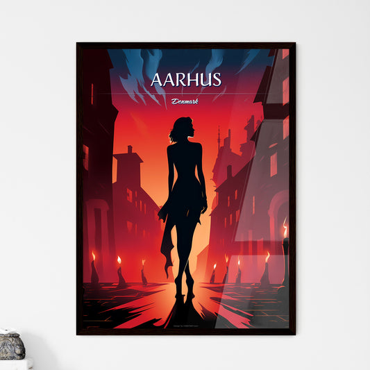 Aarhus, Denmark - Art print of a colorful city with stairs and steps Framed Art