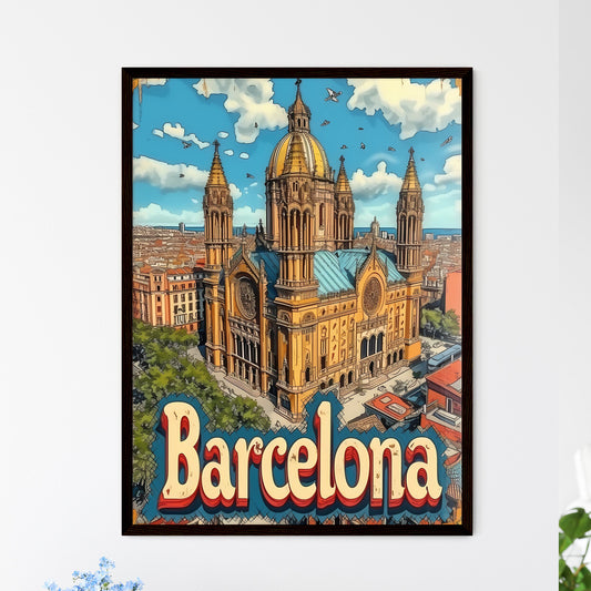 Poster of Barcelona - Art print of a person walking through tall grass Default Title