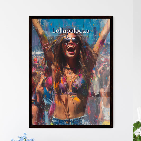 Lollapalooza - Art print of a woman in a garment with her arms up in the air Default Title