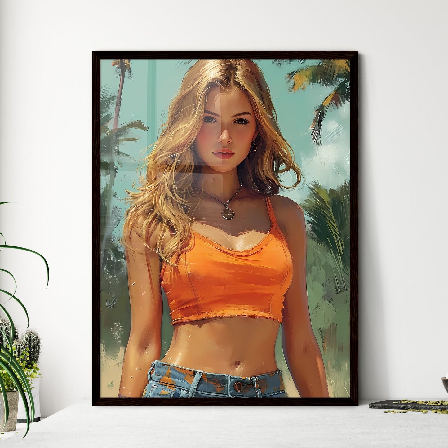 Vintage poster design - Art print of a woman - Framed Art Print