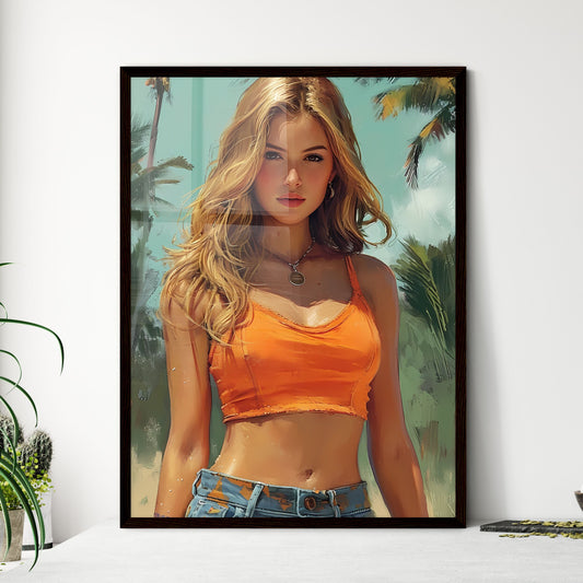 Vintage poster design - Art print of a woman - Framed Art Print